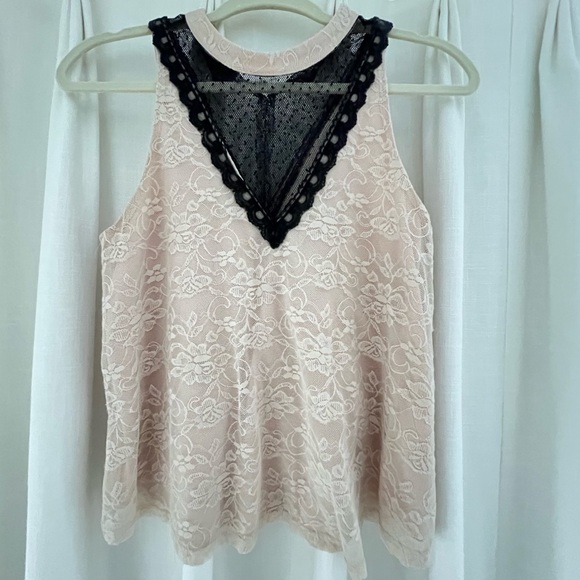 Victorian lace top. Ivory and black lace blouse. Size Small. - Picture 2 of 4